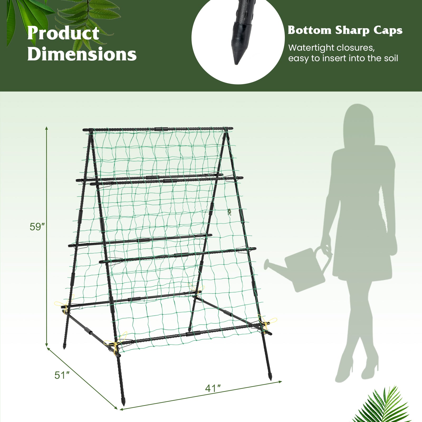 A-Frame Garden Cucumber Trellis with Netting for Climbing Plants Outdoor, Black Raised Garden Beds at Gallery Canada