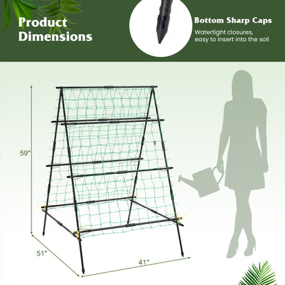 A-Frame Garden Cucumber Trellis with Netting for Climbing Plants Outdoor, Black Raised Garden Beds at Gallery Canada