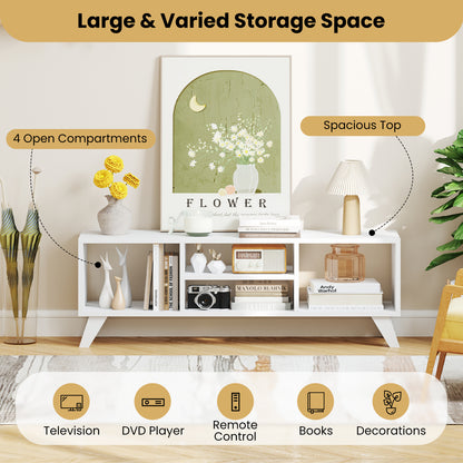 Media TV Console Table with Raised Support Legs, White Entertainment Centers & TV Stands at Gallery Canada
