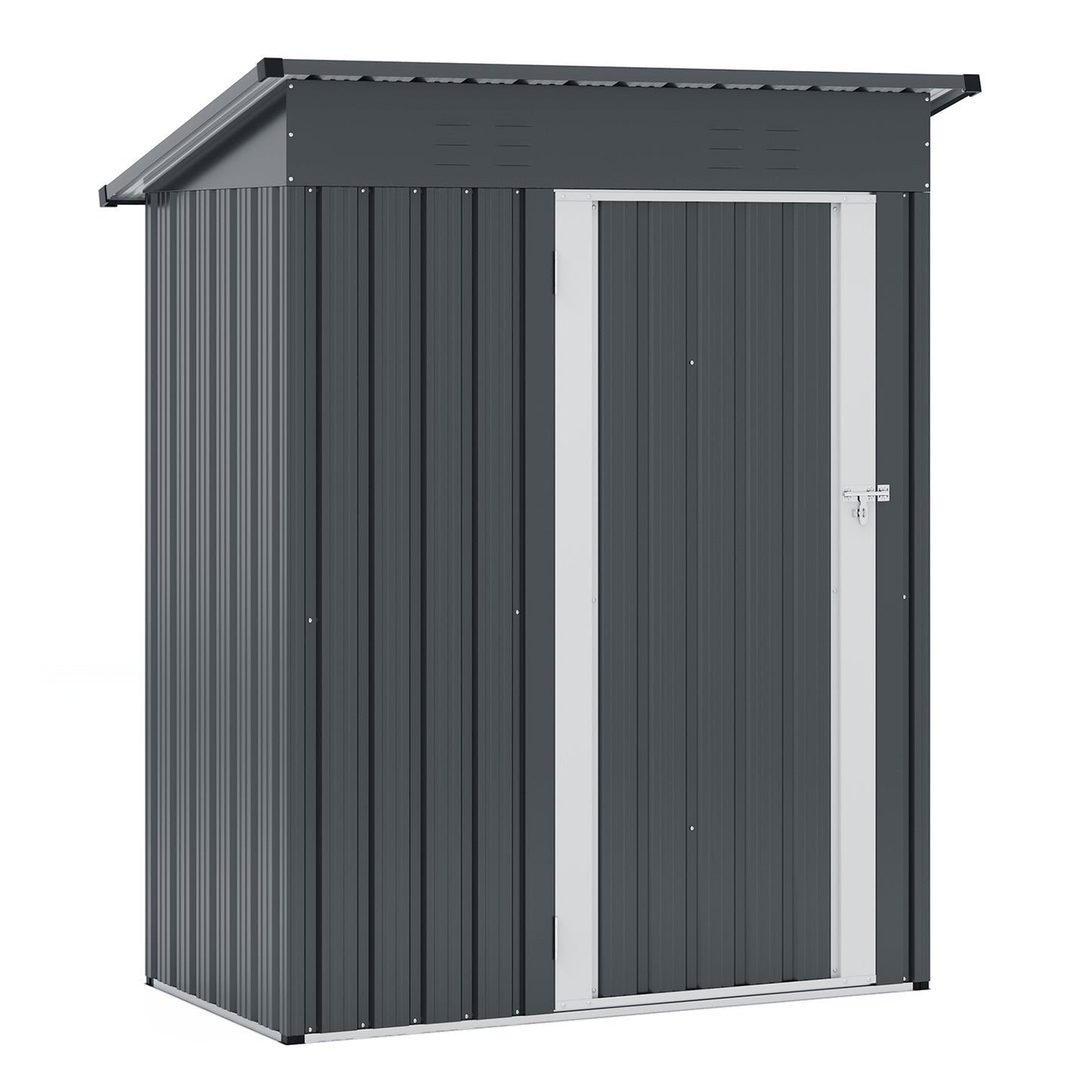 5 x 3 Feet Outdoor Storage Shed with Sloped Roof and Lockable Door, Gray Sheds & Outdoor Storage at Gallery Canada