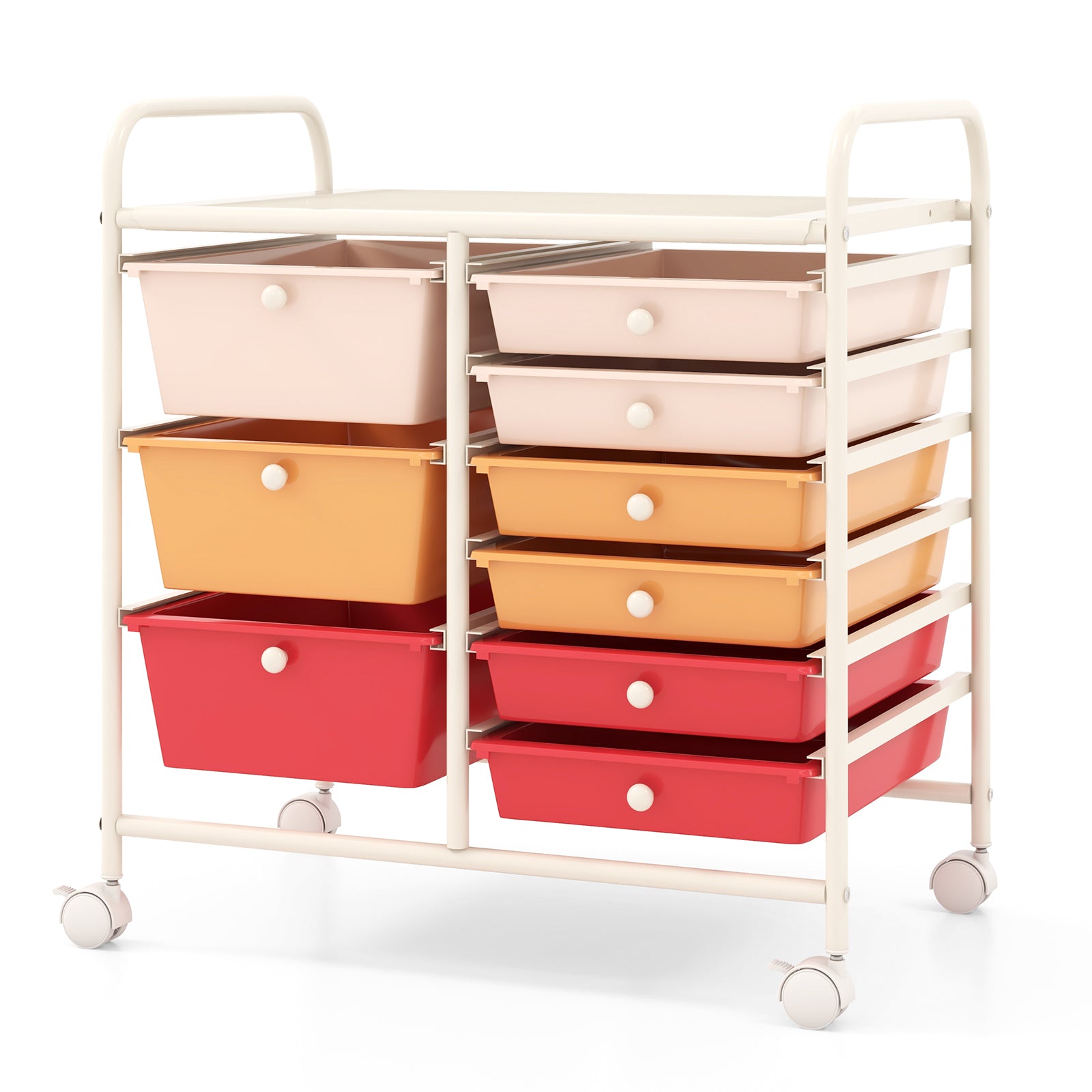 9-Drawer Rolling Storage Cart with Colorful Drawers and Metal Frame, Macaron Multicolor File Cabinets Macaron Multicolor at Gallery Canada