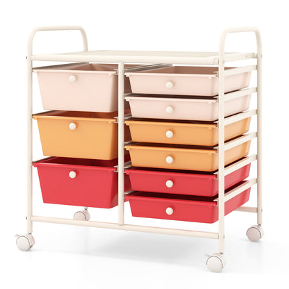 9-Drawer Rolling Storage Cart with Colorful Drawers and Metal Frame, Macaron Multicolor File Cabinets Macaron Multicolor at Gallery Canada