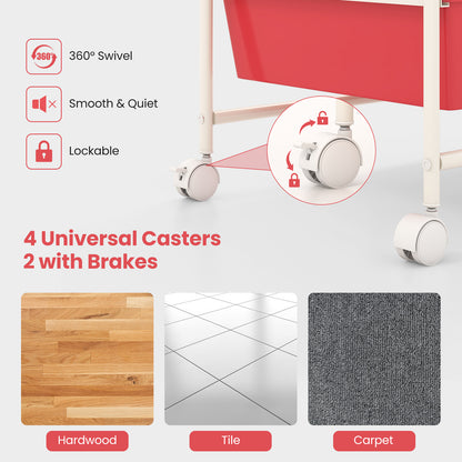 9-Drawer Rolling Storage Cart with Colorful Drawers and Metal Frame, Macaron Multicolor File Cabinets at Gallery Canada