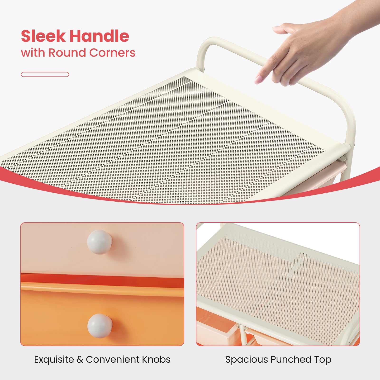 9-Drawer Rolling Storage Cart with Colorful Drawers and Metal Frame, Macaron Multicolor File Cabinets at Gallery Canada