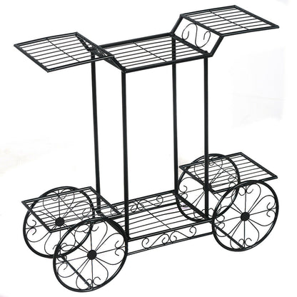 6-Tier Garden Cart, Flower Rack, Plant Holder, Black Plant Stands at Gallery Canada