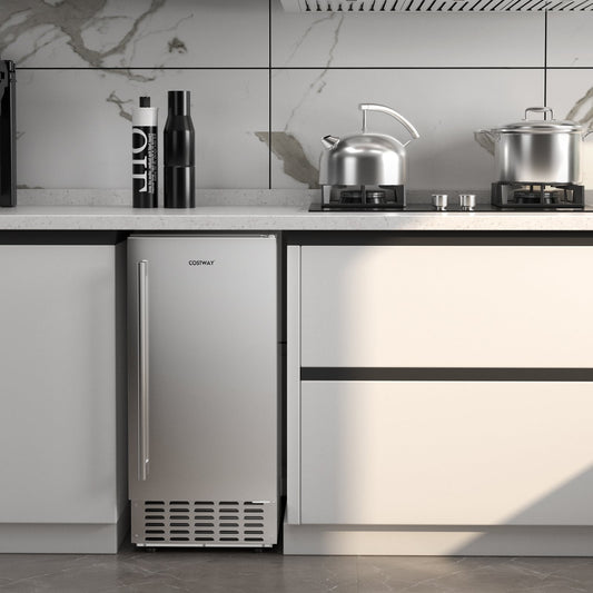 Machine à glaçons à nuggets sous comptoir, Autonettoyante, Minuterie 24H, Argenté