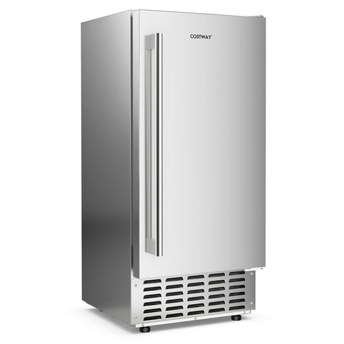 Under Counter Nugget Ice Maker, Self-Cleaning, 24H Timer, Silver