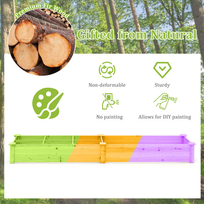 Wooden Raised Garden Bed with 2 Planter Boxes and Dividers, Natural Raised Garden Beds at Gallery Canada