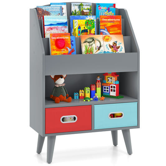 Kids Bookshelf, Open Compartment, Gray Kids Storage Gray at Gallery Canada