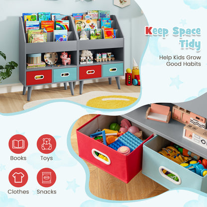 Kids Bookshelf with Open Compartment for Toddlers 3+ Years Old, Gray Kids Storage at Gallery Canada