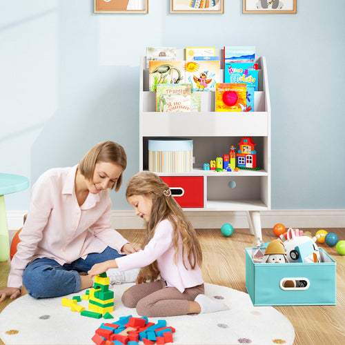 Kids Bookshelf with Open Compartment for Toddlers 3+ Years Old, White