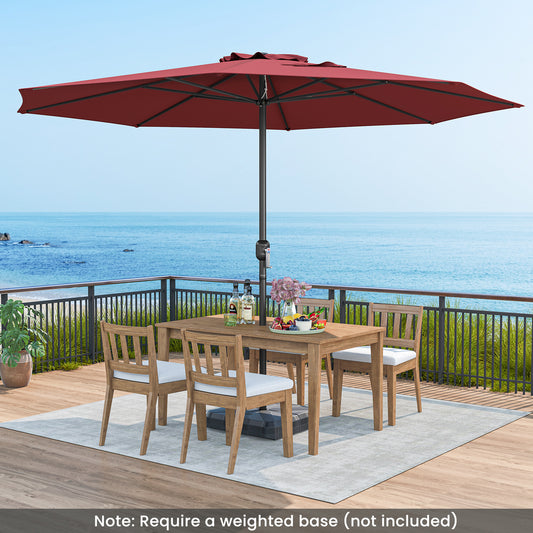 12 Feet Patio Umbrella with Crank Handle and 8 Sturdy Ribs, Red Outdoor Umbrellas Red at Gallery Canada