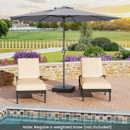 12 Feet Patio Umbrella with Crank Handle and 8 Sturdy Ribs, Gray Outdoor Umbrellas at Gallery Canada