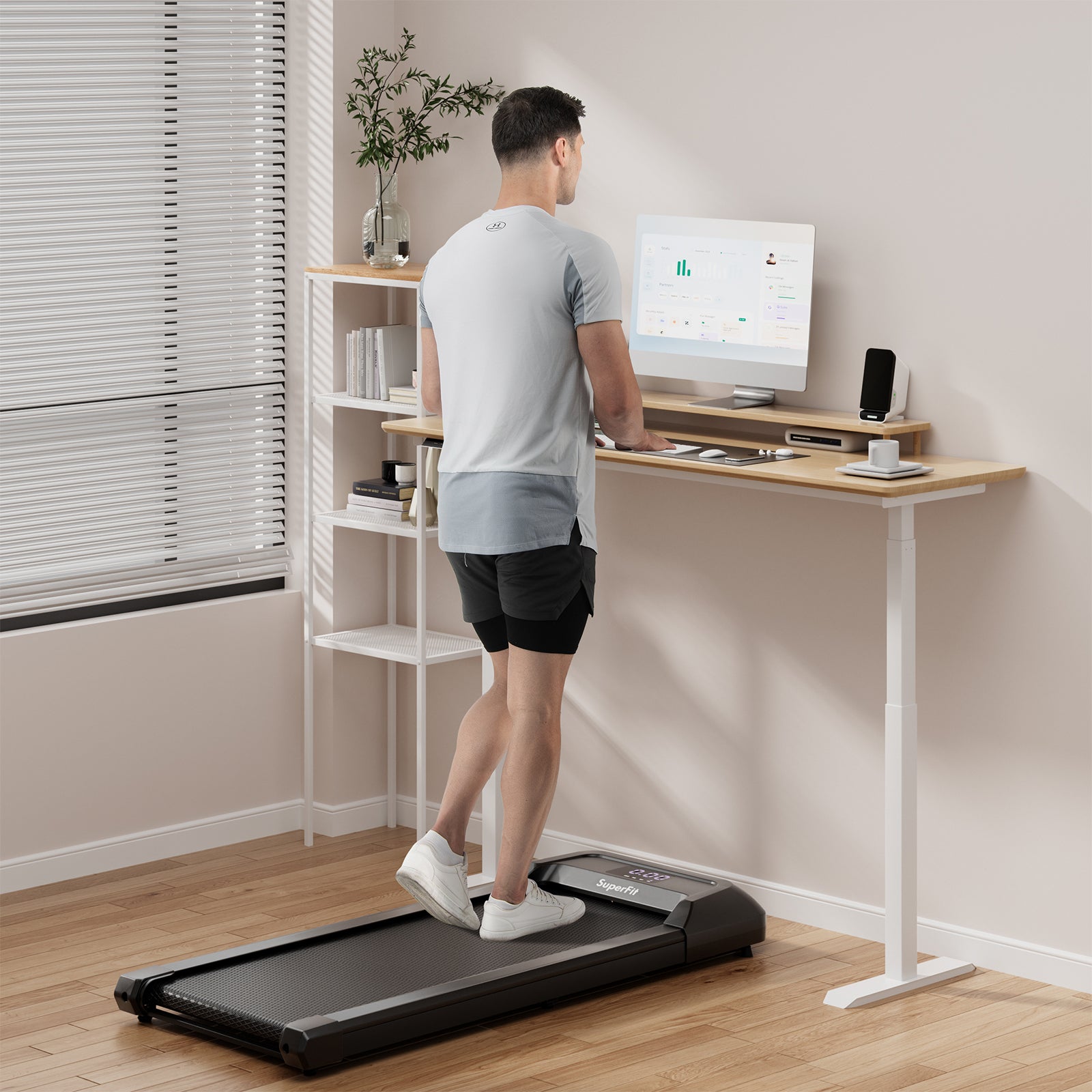 2.25 HP Walking Pad with LED Display and Remote Control, Black Treadmills at Gallery Canada