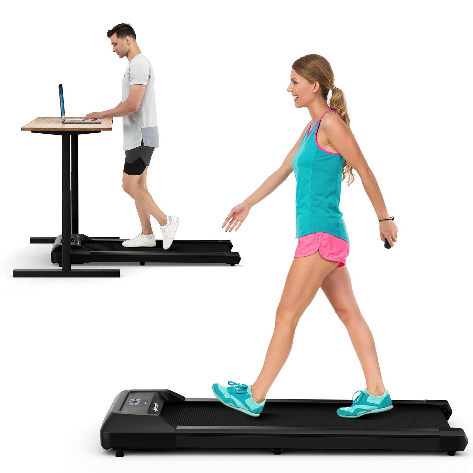 2.25 HP Walking Pad with LED Display and Remote Control, Black Treadmills at Gallery Canada