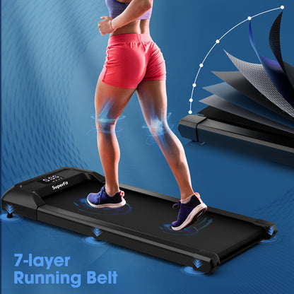 2.25 HP Walking Pad with LED Display and Remote Control, Black Treadmills at Gallery Canada