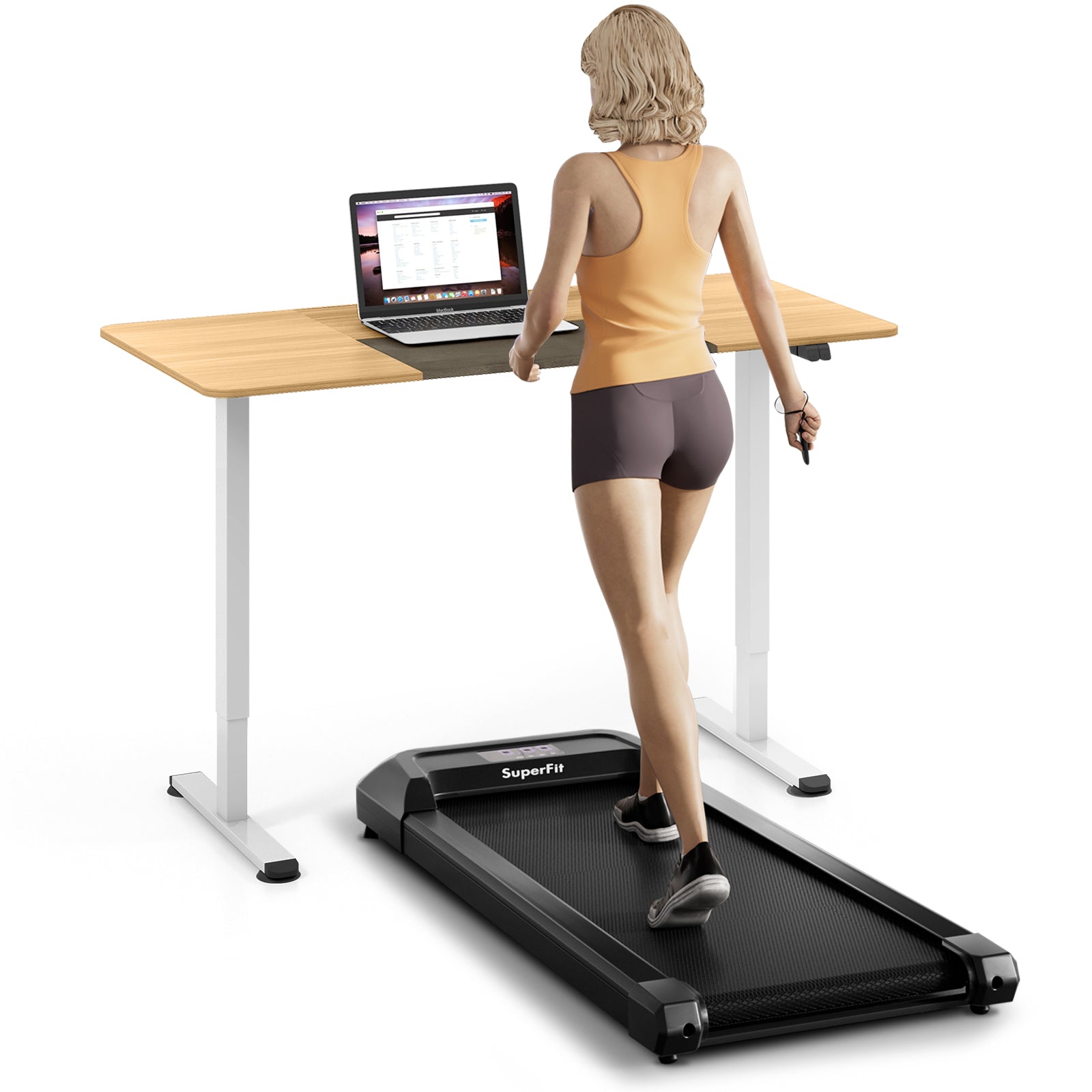 2.25 HP Walking Pad with LED Display and Remote Control, Black Treadmills at Gallery Canada