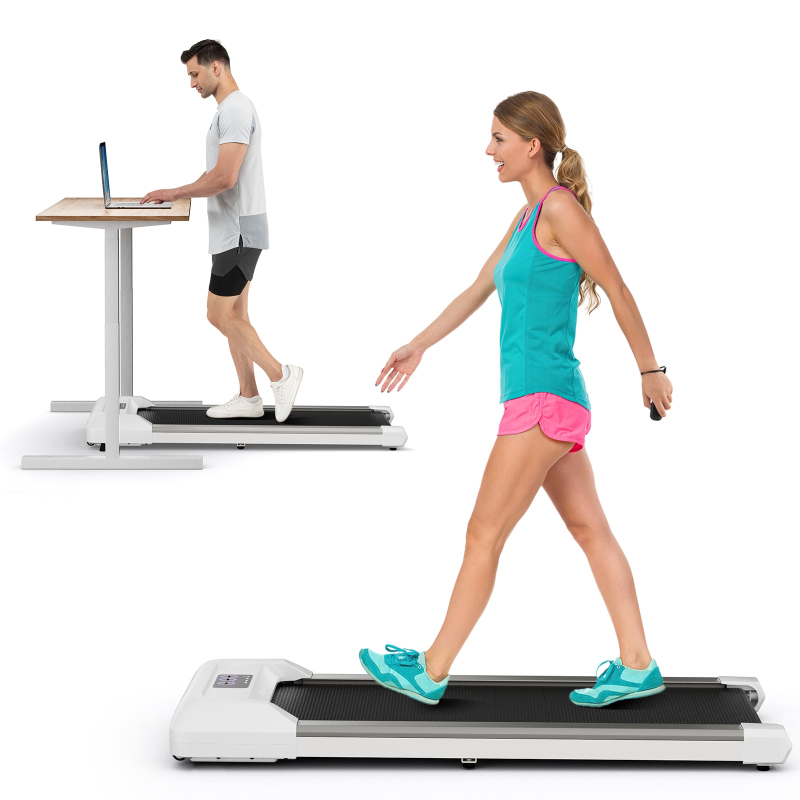 2.25 HP Walking Pad with LED Display and Remote Control-Grey, Gray Treadmills Gray at Gallery Canada
