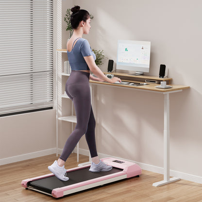 2.25 HP Walking Pad with LED Display and Remote Control, Pink Treadmills at Gallery Canada