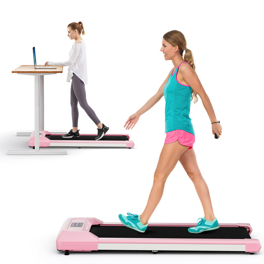 2.25 HP Walking Pad, LED Display, Remote Control, Pink Treadmills Pink at Gallery Canada