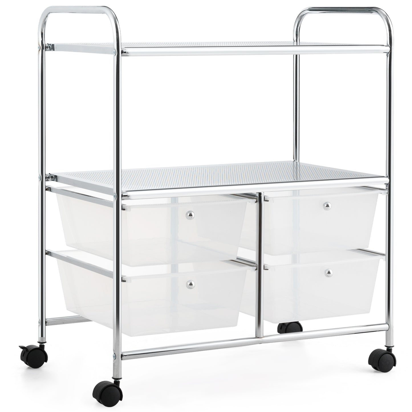 4 Drawers Shelves Rolling Storage Cart Rack, Transparent File Cabinets at Gallery Canada