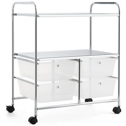 4 Drawers Shelves Rolling Storage Cart Rack, Transparent File Cabinets at Gallery Canada
