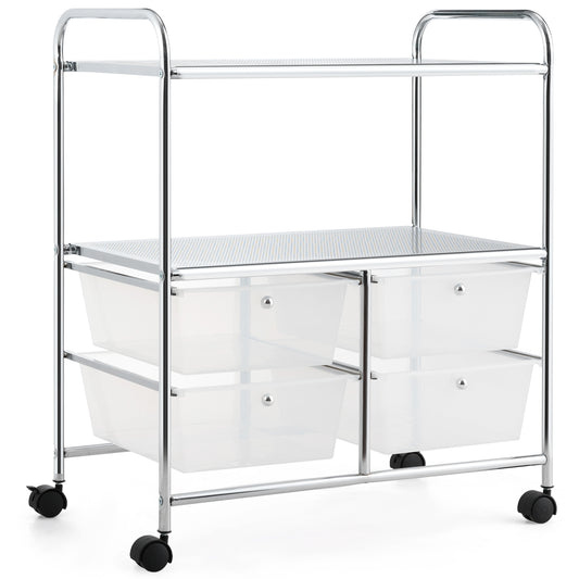 4 Drawers Shelves Rolling Storage Cart Rack, Transparent File Cabinets Transparent at Gallery Canada
