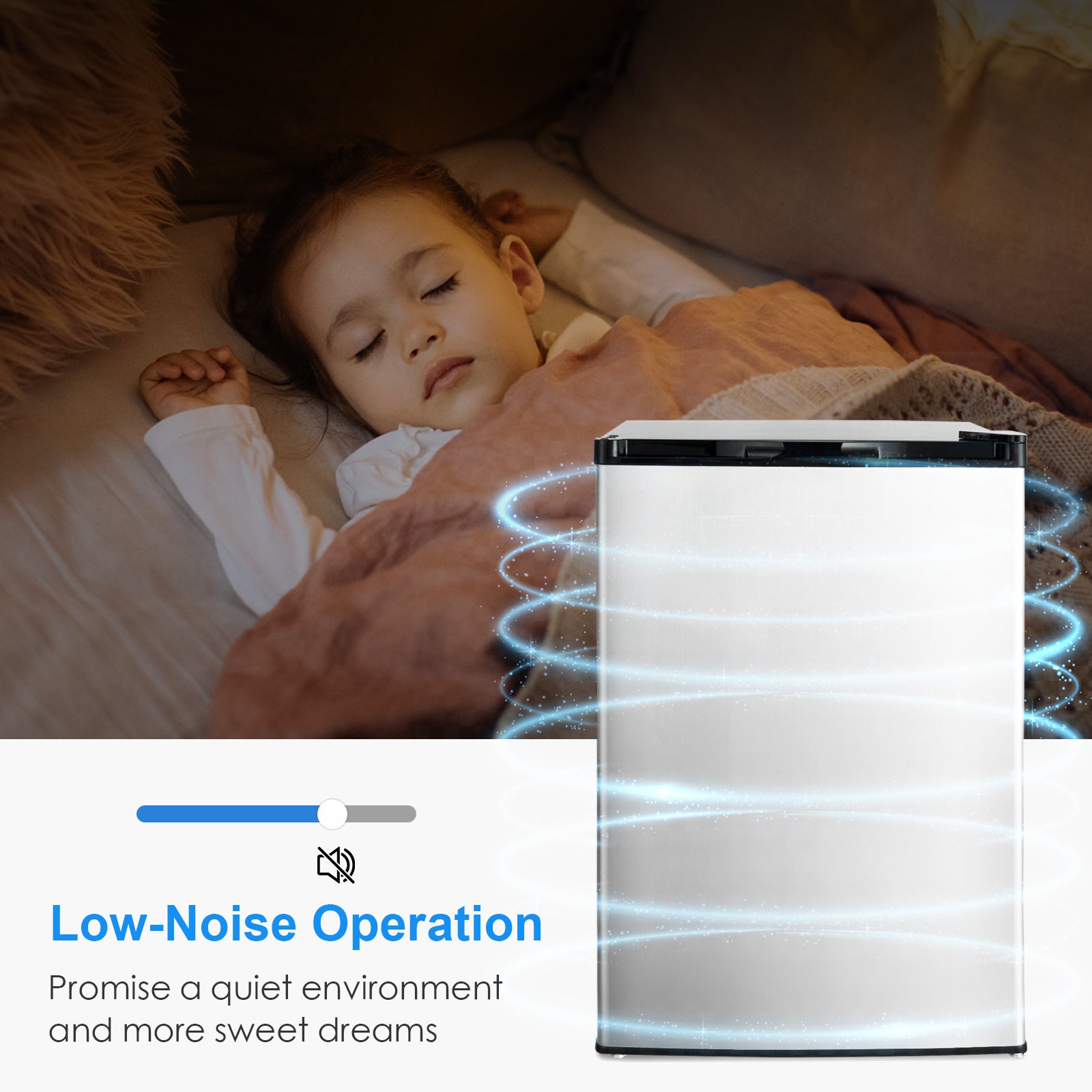 3 Cubic Feet Compact Upright Freezer with Stainless Steel Door, Black & White Refrigerators at Gallery Canada