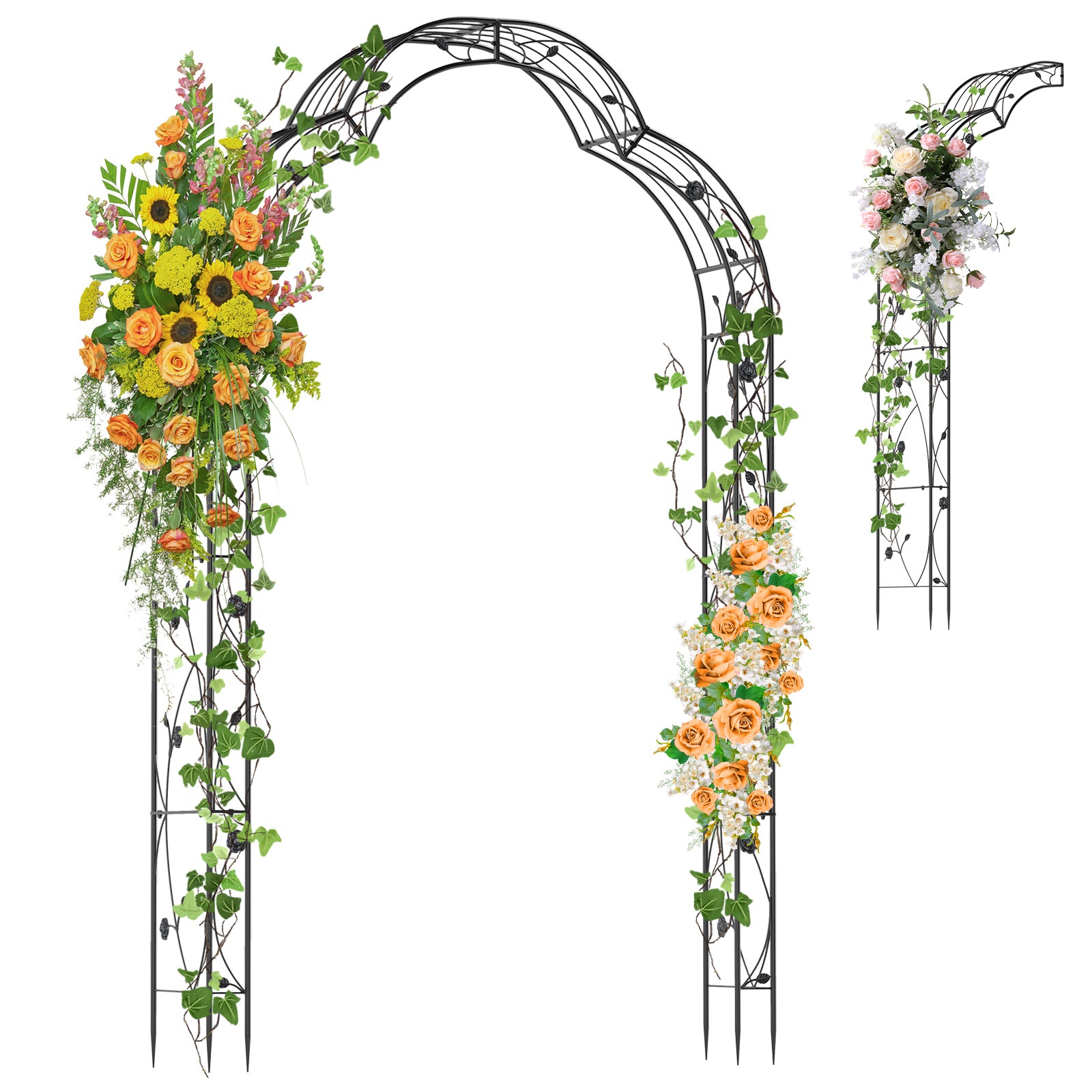 Garden Arch Arbor Trellis for Climbing Plants Roses Vines, Black Outdoor Decor at Gallery Canada