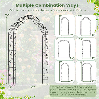 Garden Arch Arbor Trellis for Climbing Plants Roses Vines, Black Outdoor Decor at Gallery Canada