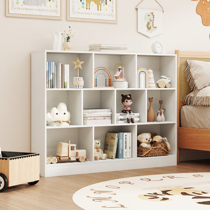 41 inches Wooden Toy Storage Organizer with 10 Cubes for Classroom Daycare Nursery Kindergarten, White Kids Storage at Gallery Canada