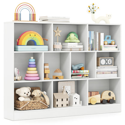 41 inches Wooden Toy Storage Organizer with 10 Cubes for Classroom Daycare Nursery Kindergarten, White Kids Storage at Gallery Canada
