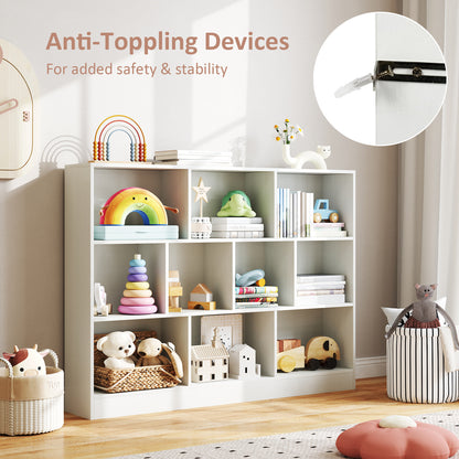 41 inches Wooden Toy Storage Organizer with 10 Cubes for Classroom Daycare Nursery Kindergarten, White Kids Storage at Gallery Canada