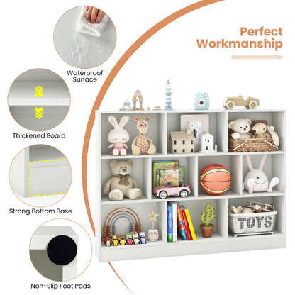 41 inches Wooden Toy Storage Organizer with 10 Cubes for Classroom Daycare Nursery Kindergarten, White Kids Storage at Gallery Canada