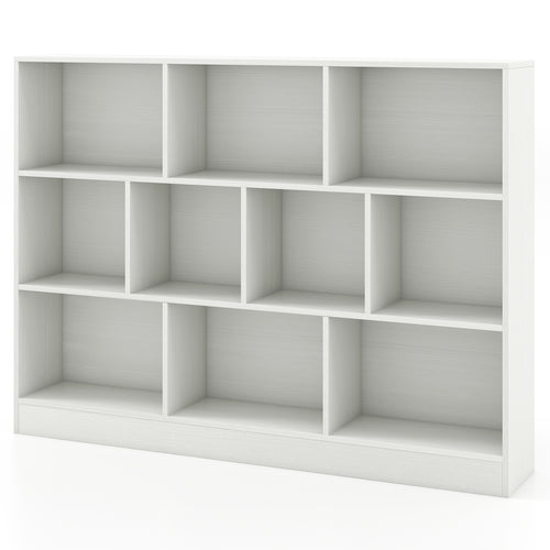 Wooden Toy Storage Organizer, 41 Inches, 10 Cubes, White