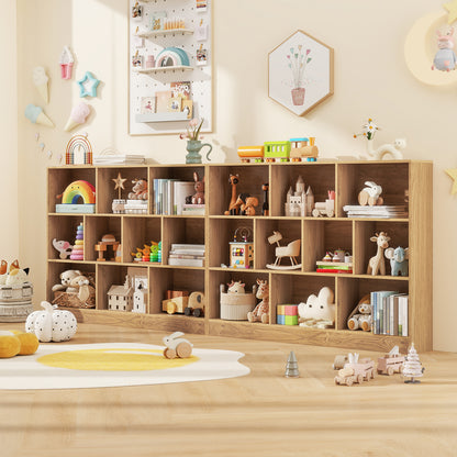 41 inches Wooden Toy Storage Organizer with 10 Cubes for Classroom Daycare Nursery Kindergarten, Natural Kids Storage at Gallery Canada