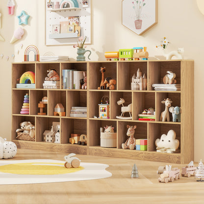 41 inches Wooden Toy Storage Organizer with 10 Cubes for Kids, Natural Kids Storage at Gallery Canada