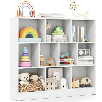 41 inches Wooden Toy Storage Organizer with 10 Cubes for Kids, White Kids Storage at Gallery Canada