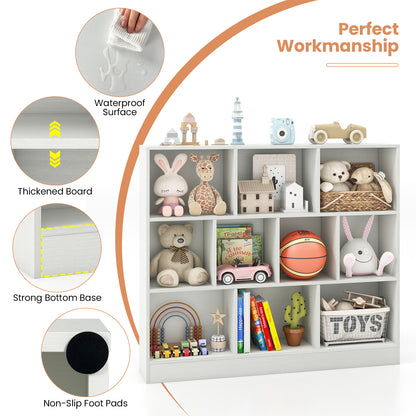 41 inches Wooden Toy Storage Organizer with 10 Cubes for Kids, White Kids Storage at Gallery Canada