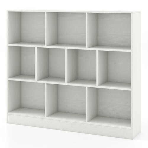 41 Inches Wooden Toy Storage Organizer, 10 Cubes, White