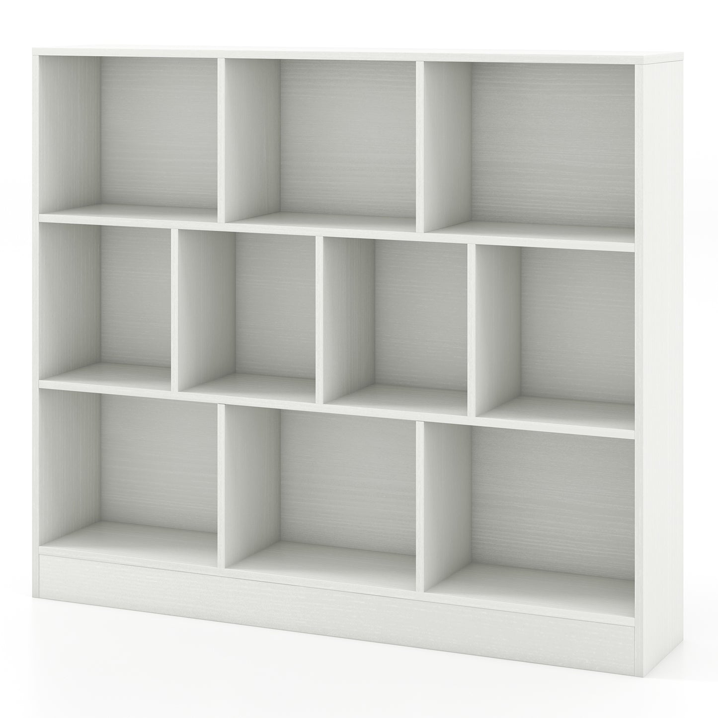 Organisateur de rangement pour jouets en bois de 41 pouces, 10 cubes, blanc