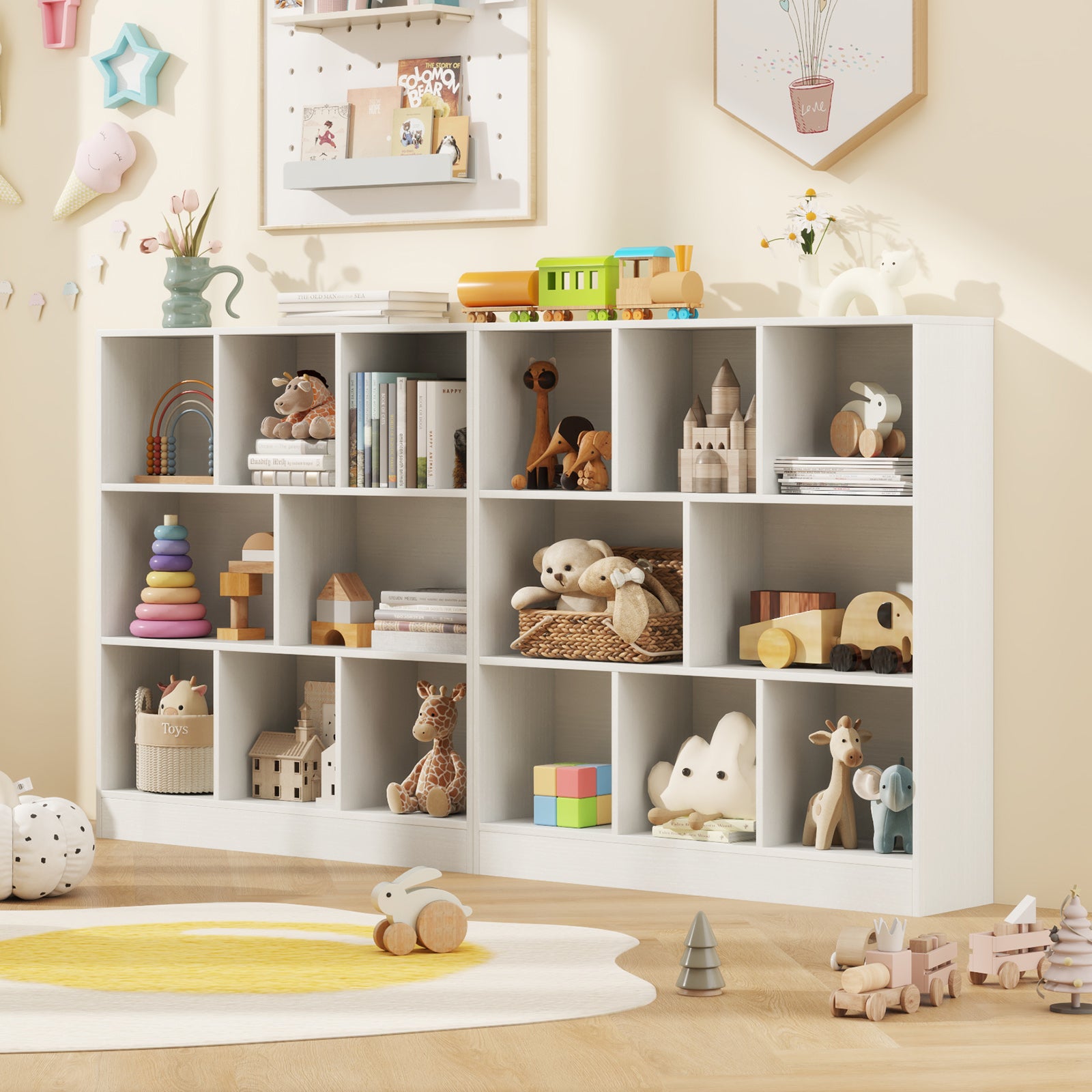 41 Inches 8-Cube Freestanding Bookcase for Kids, White Kids Storage at Gallery Canada
