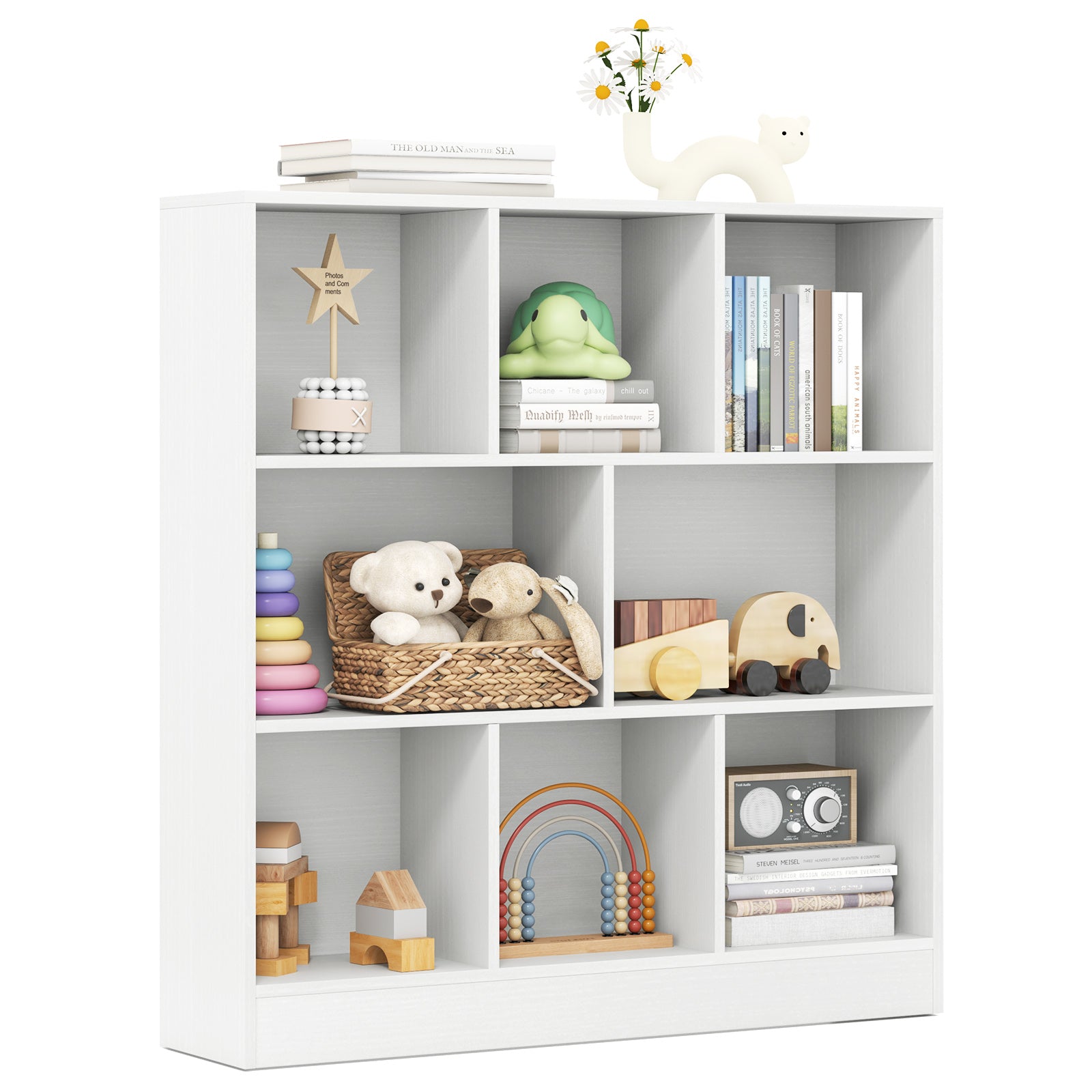 41 Inches 8-Cube Freestanding Bookcase for Kids, White Kids Storage at Gallery Canada