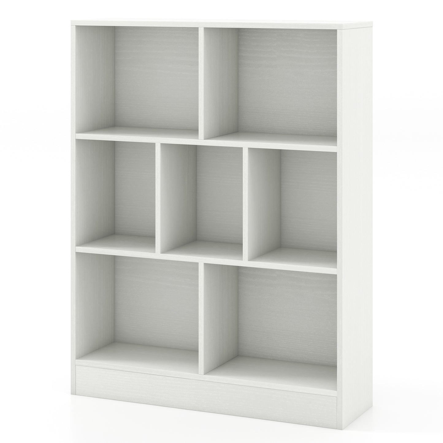 7-Section Freestanding Bookshelf for Kids Room Classroom Daycare Nursery, White Kids Storage at Gallery Canada