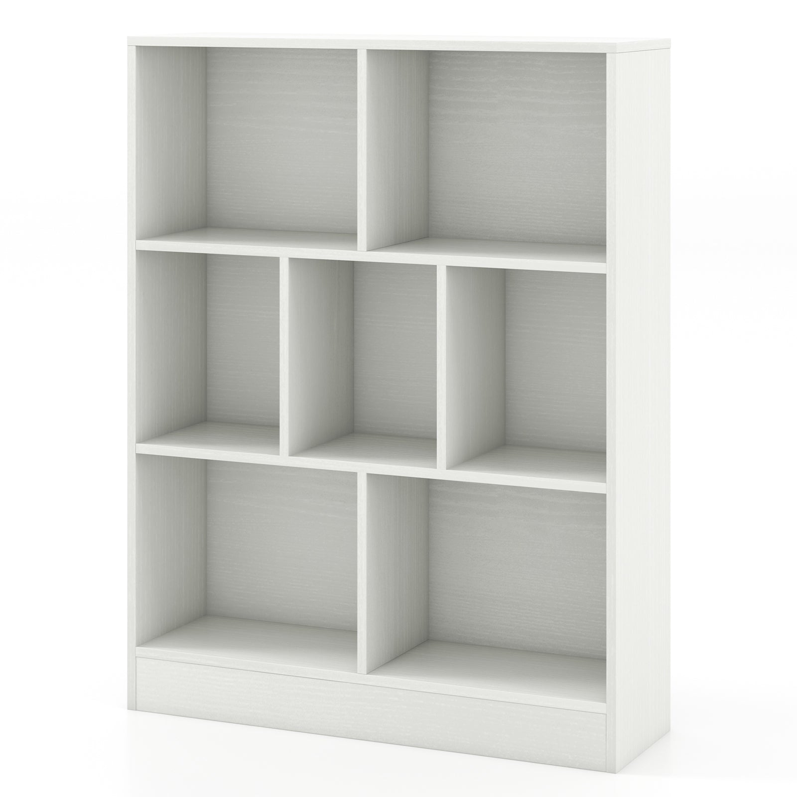 7-Section Freestanding Bookshelf for Kids Room Classroom Daycare Nursery, White Kids Storage at Gallery Canada