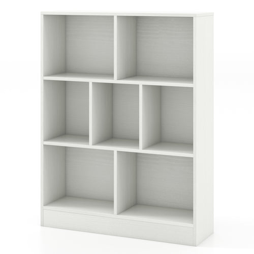 7-Section Freestanding Bookshelf, White