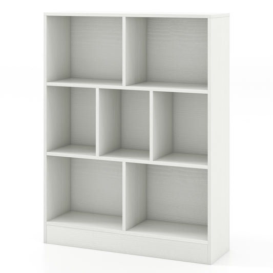 7-Section Freestanding Bookshelf for Kids Room Classroom Daycare Nursery, White Kids Storage White at Gallery Canada