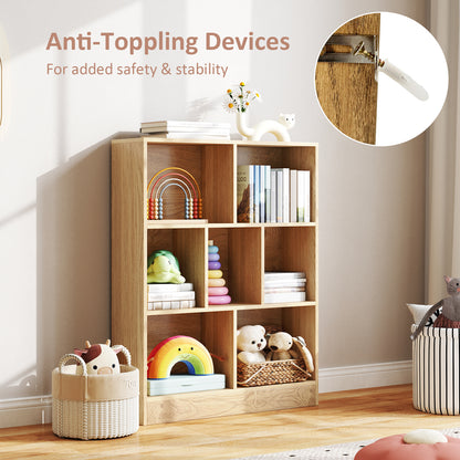 7-Section Freestanding Bookshelf, Natural Kids Storage at Gallery Canada
