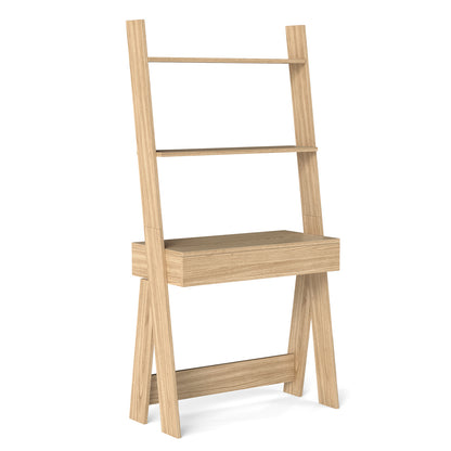 Ladder Shelf Desk, Bookcase With Countertop, Drawer, 2 Shelves, Natural Bookcases at Gallery Canada
