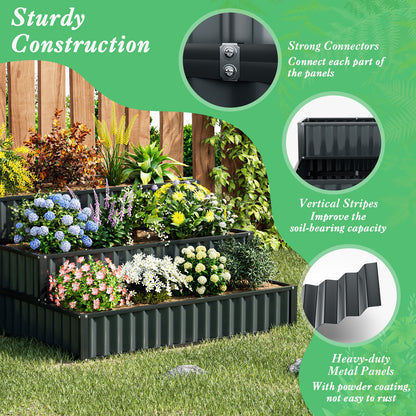 Heavy-Duty Metal Outdoor 3-Tier Raised Garden Bed Planter Box, Black Raised Garden Beds at Gallery Canada